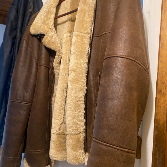 Men Bomber Leather Jacket - Picture 5 of 8